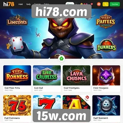Diversidade de jogos disponíveis em hi78.com